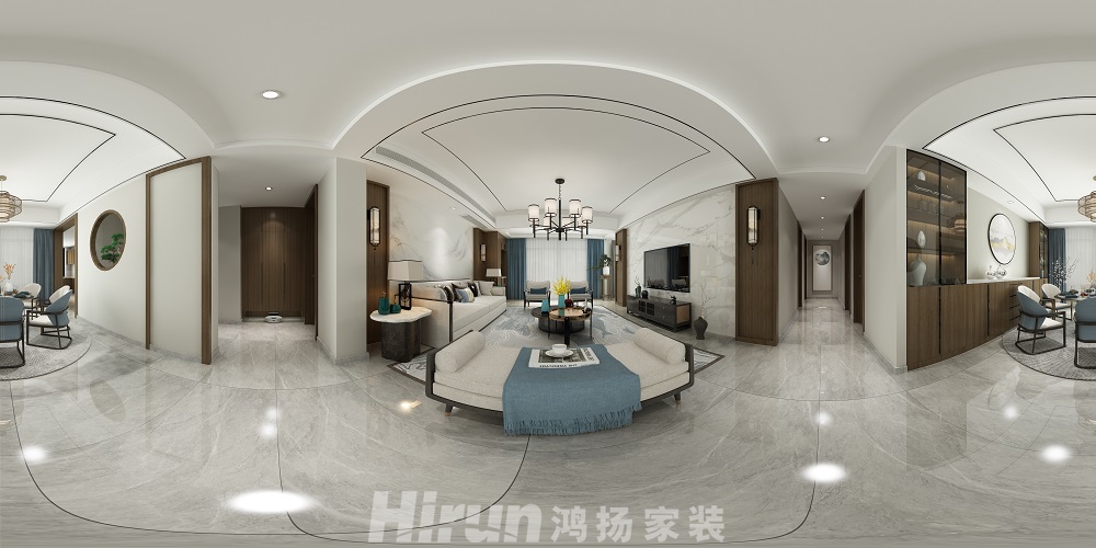 善建人家165㎡復(fù)合寫意四居室 裝修案例效果圖-客餐廳