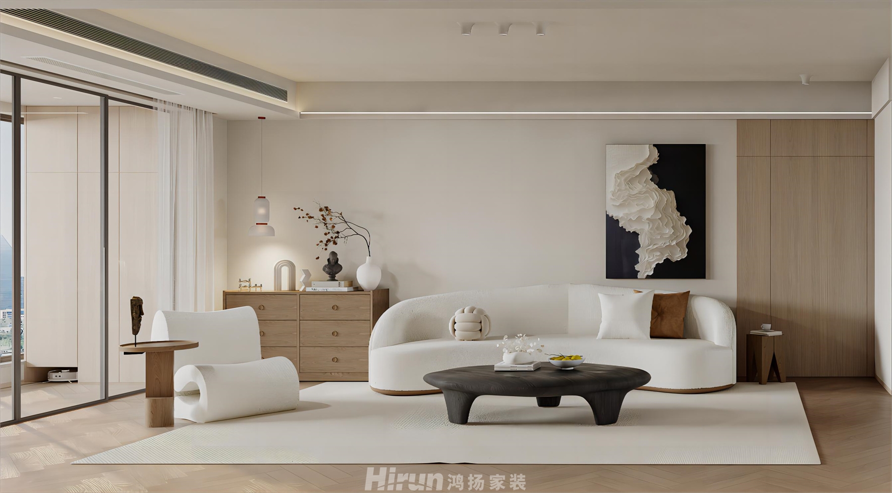 八方小區(qū)170㎡輕歐簡美四居室 裝修案例效果圖-1