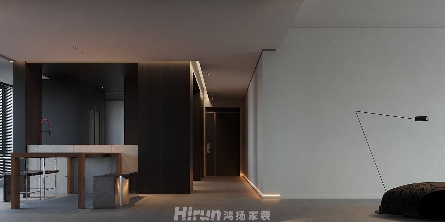 京盛和府140㎡極簡(jiǎn)詫寂復(fù)式 裝修案例效果圖-1
