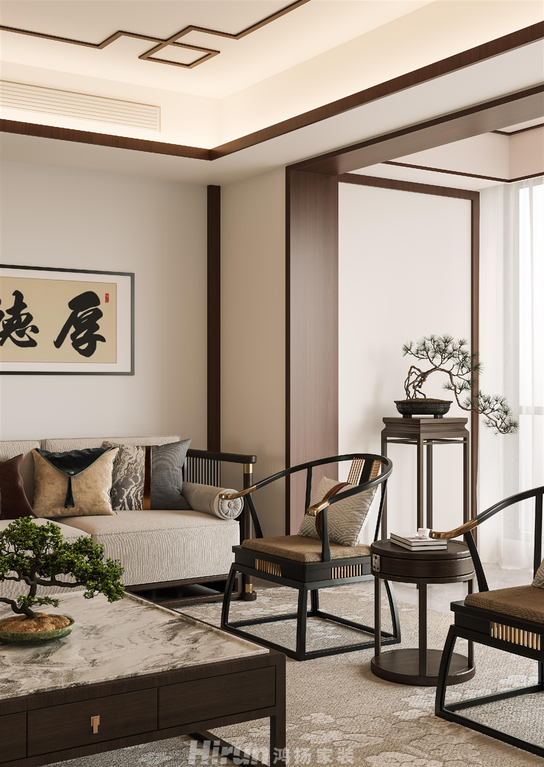 麓湖郡200㎡復(fù)合寫意四居室 裝修案例效果圖-13