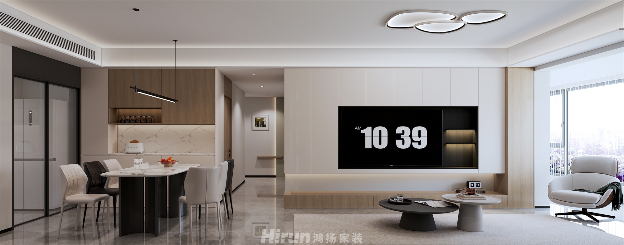金源府135㎡雅致現代四居室 裝修案例效果圖-2