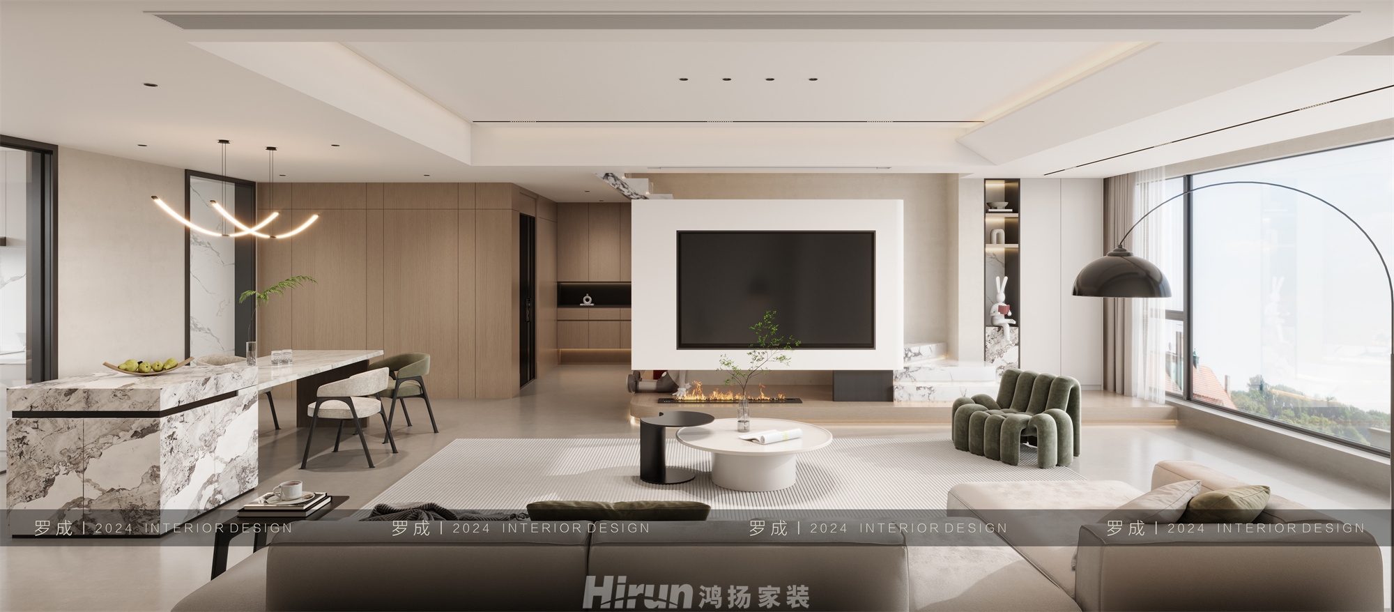 麓湖郡400㎡雅致現(xiàn)代疊墅 裝修案例效果圖-2