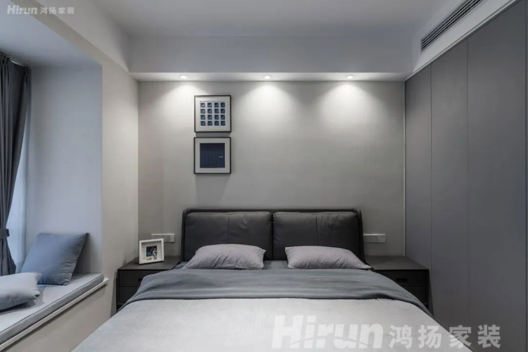 長沙裝修公司鴻揚家裝定制裝修之130m2三室兩廳雅致灰調(diào)裝修效果圖