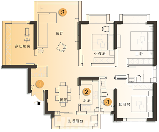 156㎡北歐風(fēng)四居室，LDK格局，原木地板通鋪，全屋簡(jiǎn)單清爽，愛(ài)了！